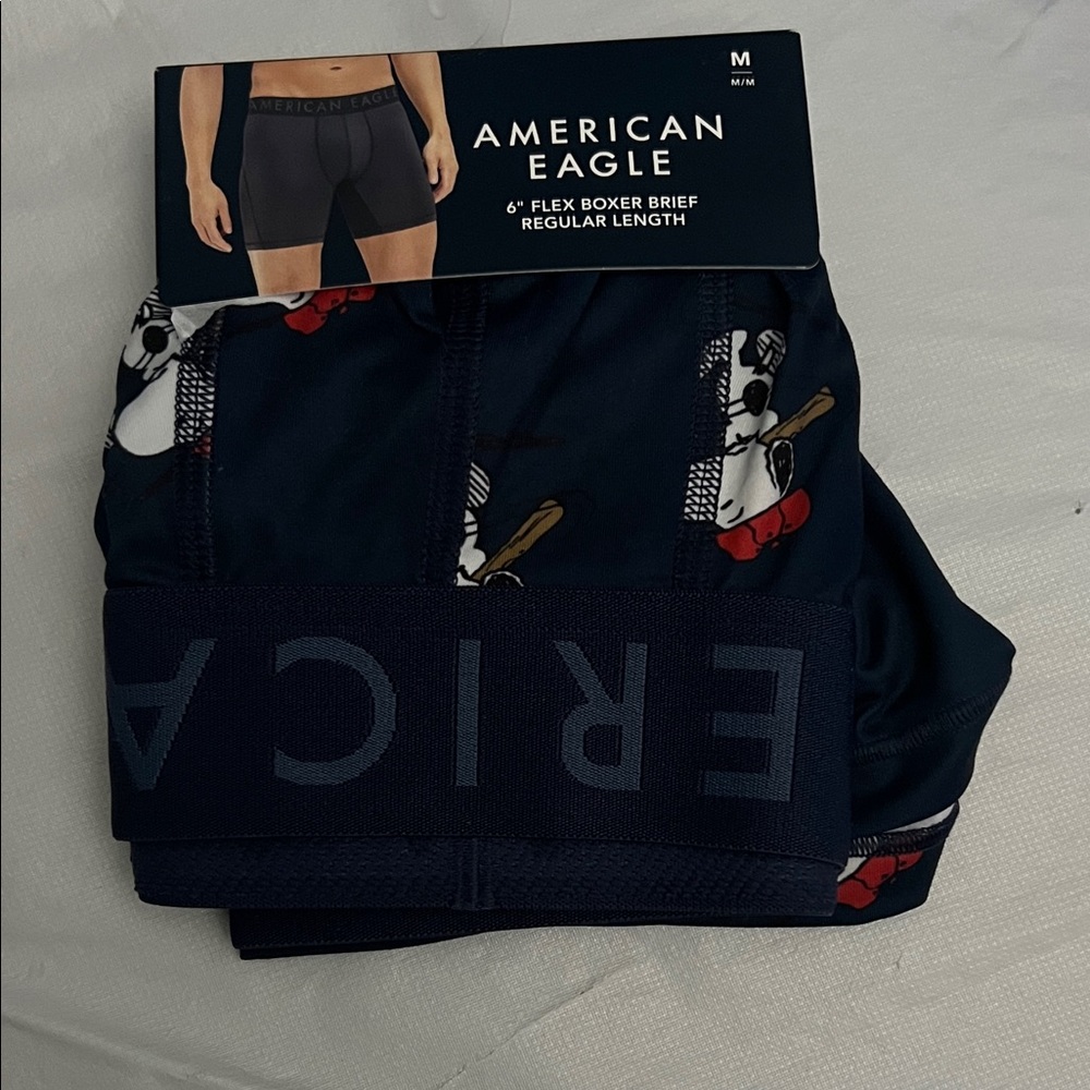 American Eagle Outfitters Men's Navy Boxer Briefs Snoopy